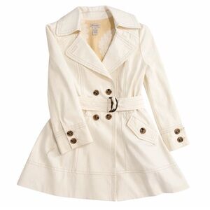 Anthropologie Elevenses cream 100% cotton trench coat